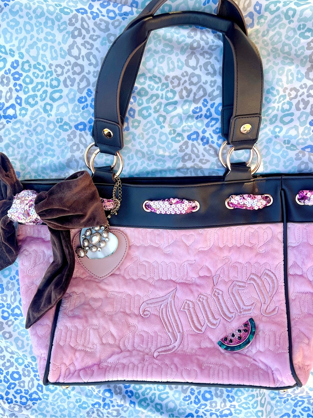 New Custom Pink Juicy Couture Purse Daydreamer Tote Bag Vintage Style Handbag